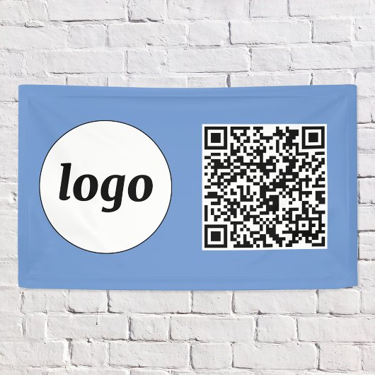 Einfaches QR-Blau für Logos und Text Banner