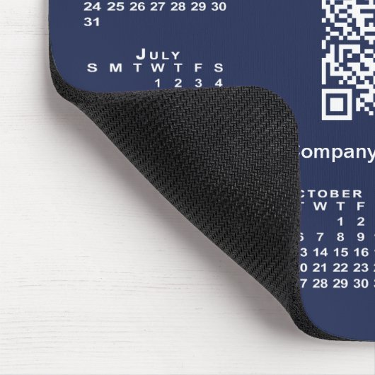 Einfaches QR-Code 2026 für den Kalender auf Navy B Mousepad (Ecke)