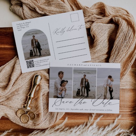 Einfaches QR-Code-Arch-Foto Hochfahren speichern S Ankündigungspostkarte