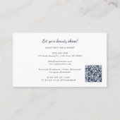 Einfaches QR Code Beautician Salon Treuekarte (Rückseite)