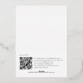Einfaches QR-Code, das echte Hochzeiten ermöglicht Folieneinladung (Rückseite)