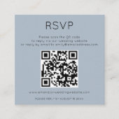 Einfaches QR-Code Dusty Blue Wedding RSVP Enclosur Begleitkarte (Vorderseite)