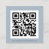 Einfaches QR-Code Dusty Blue Wedding RSVP-Gehäuse Begleitkarte (Rückseite)