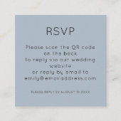Einfaches QR-Code Dusty Blue Wedding RSVP-Gehäuse Begleitkarte (Vorderseite)