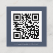 Einfaches QR Code Dusty Navy Blue Wedding RSVP Begleitkarte (Rückseite)