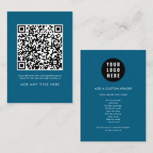 Einfaches QR-Code-Firmenlogo Minimalistisch Mitteilungskarte