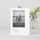 Einfaches QR Code Foto Hochzeit Einladung (Stehend Vorderseite)