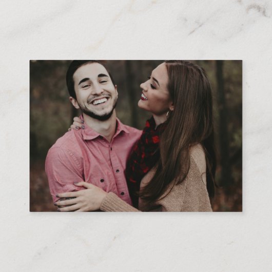 Einfaches QR Code Foto Moderne Hochzeit Begleitkarte (Rückseite)