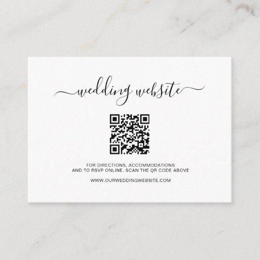 Einfaches QR Code Foto Moderne Hochzeit Begleitkarte (Vorderseite)
