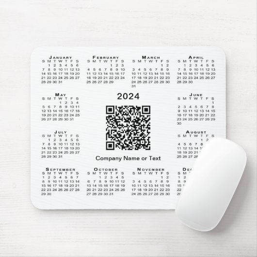 Einfaches QR-Code für 2024-Kalender in der Geschäf Mousepad (Mit Mouse)