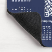 Einfaches QR-Code für 2025-Kalender auf Navy Blue Mousepad (Ecke)
