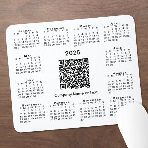 Einfaches QR-Code für 2025-Kalender in der Geschäf Mousepad