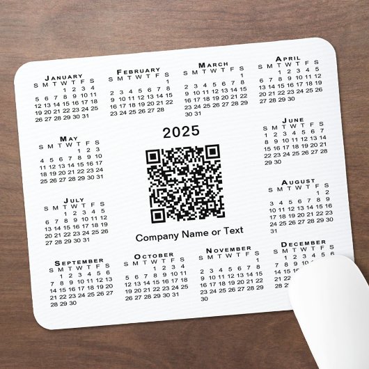 Einfaches QR-Code für 2025-Kalender in der Geschäf Mousepad