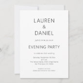 Einfaches QR-Code für Hochzeiten von Abend-Party Einladung (Vorderseite)