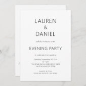 Einfaches QR-Code für Hochzeiten von Abend-Party Einladung (Vorne/Hinten)