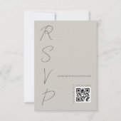 Einfaches QR-Code für Warm-Grau-Hochzeit RSVP Karte (Vorderseite)