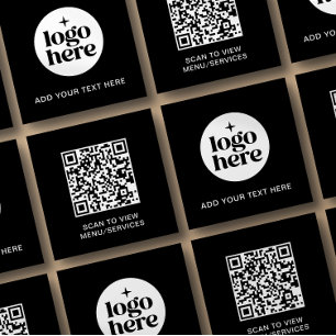 Einfaches QR-Code Geschäft Logo Text Quadratische Visitenkarte