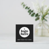 Einfaches QR-Code Geschäft Logo Text Quadratische Visitenkarte (Stehend Vorderseite)