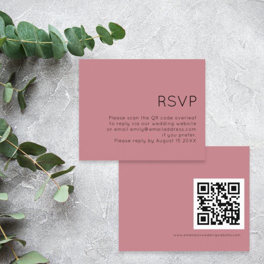 Einfaches QR-Code Hochzeitsstift Dusty Rose UAWG