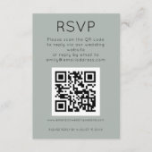 Einfaches QR-Code-Lichtbild RSVP-Hochzeit Begleitkarte (Vorderseite)