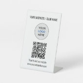 Einfaches QR-Code Logo Website Pedestzeichen Sockelschild (Vorderseite)