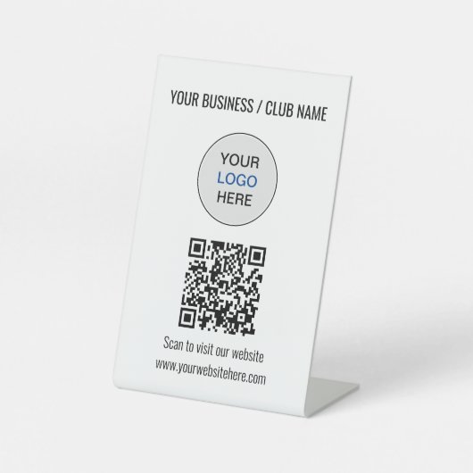 Einfaches QR-Code Logo Website Pedestzeichen Sockelschild (Vorderseite)