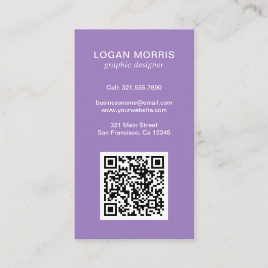 Einfaches QR-Code modern Visitenkarte (Vorderseite)