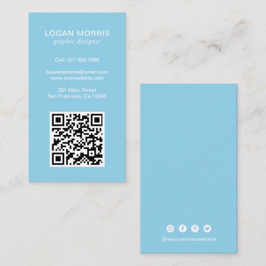 Einfaches QR-Code modern Visitenkarte (Vorne/Hinten)