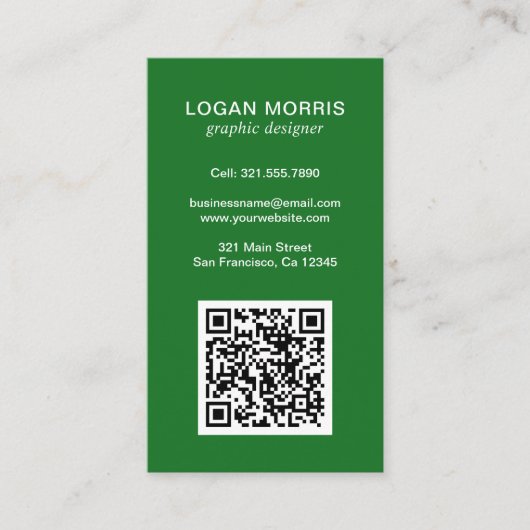 Einfaches QR-Code modern Visitenkarte (Vorderseite)