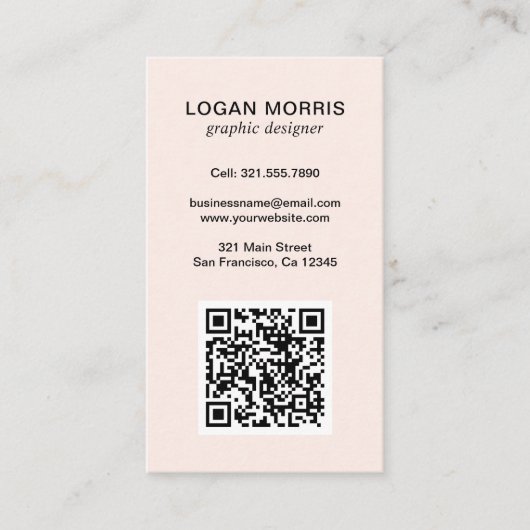 Einfaches QR-Code modern Visitenkarte (Vorderseite)