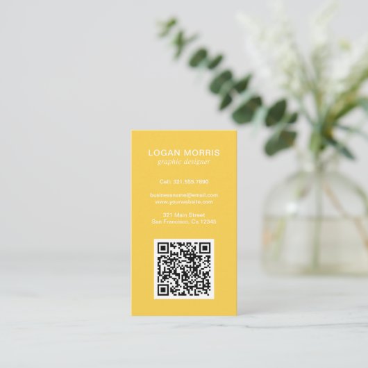 Einfaches QR-Code modern Visitenkarte (Stehend Vorderseite)