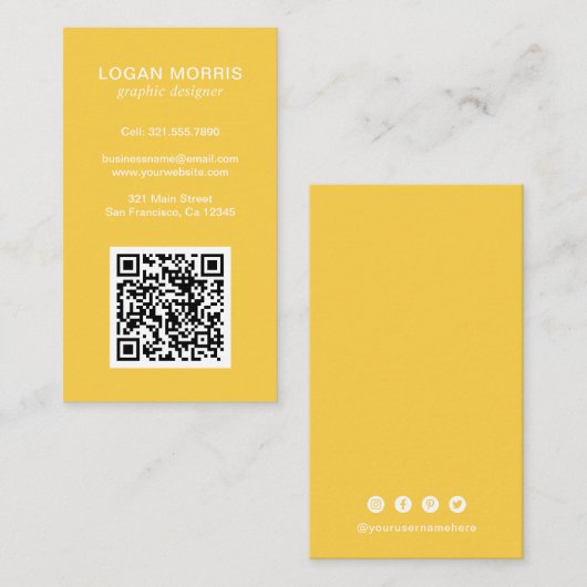 Einfaches QR-Code modern Visitenkarte (Vorne/Hinten)