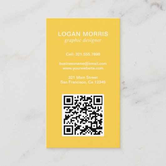 Einfaches QR-Code modern Visitenkarte (Vorderseite)