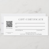 Einfaches QR Code Modernes Geschenkgutachten (Vorderseite)