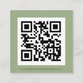 Einfaches QR Code Sage Green Wedding RSVP Begleitkarte (Rückseite)