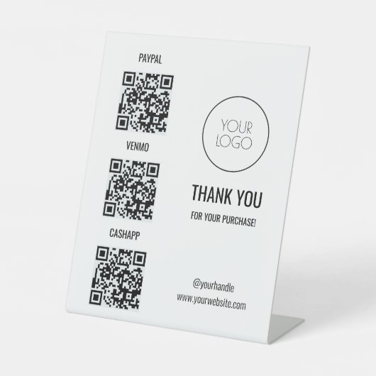 Einfaches QR Code Salon Business Sockelschild (Vorderseite)