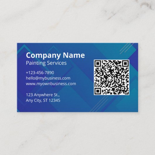 Einfaches QR-Code-Scannable-Logo Visitenkarte (Vorderseite)