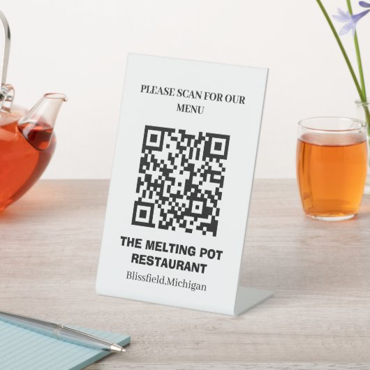 Einfaches QR-Code-Schild-Menü Sockelschild (In SItu)