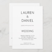 Einfaches QR Code Schwarz-Weiß-Hochzeit Einladung (Vorne/Hinten)