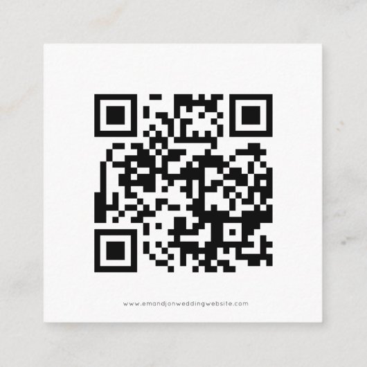 Einfaches QR-Code Schwarz-weiß Hochzeitsszenario R Begleitkarte (Rückseite)