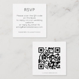 Einfaches QR-Code Schwarz-weiß Hochzeitsszenario R Begleitkarte