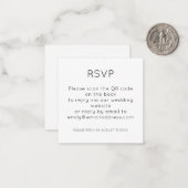 Einfaches QR-Code Schwarz-weiß Hochzeitsszenario R Mitteilungskarte (Vorderseite/Rückseite Beispiel)