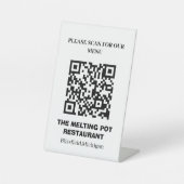 Einfaches QR-Code-Sign-Menü Sockelschild (Vorderseite)