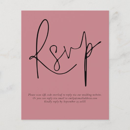 Einfaches QR-Code-Skript Hochzeitsrosa-UAWG (Vorderseite)