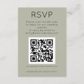Einfaches QR Code Soft Sage Wedding RSVP Begleitkarte (Vorderseite)