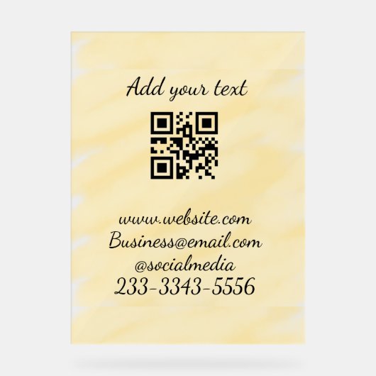 Einfaches QR-Code, um den Klassiker Ihres Namens h Acrylschild (Vorderseite)