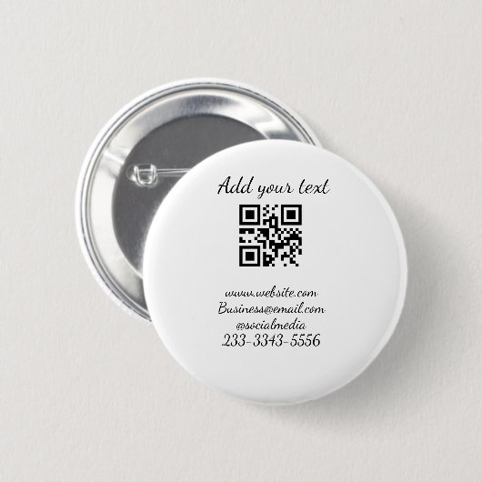 Einfaches QR-Code, um den Klassiker Ihres Namens h Button (Vorne & Hinten)