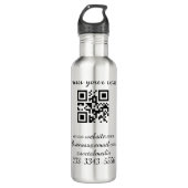 Einfaches QR-Code, um den Klassiker Ihres Namens h Edelstahlflasche (Vorderseite)