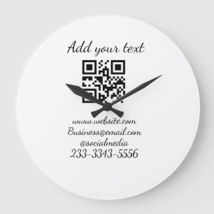 Einfaches QR-Code, um den Klassiker Ihres Namens h Große Wanduhr