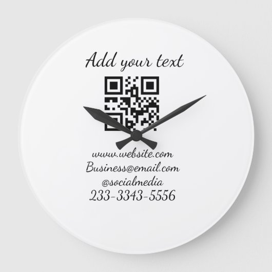 Einfaches QR-Code, um den Klassiker Ihres Namens h Große Wanduhr (Vorderseite)